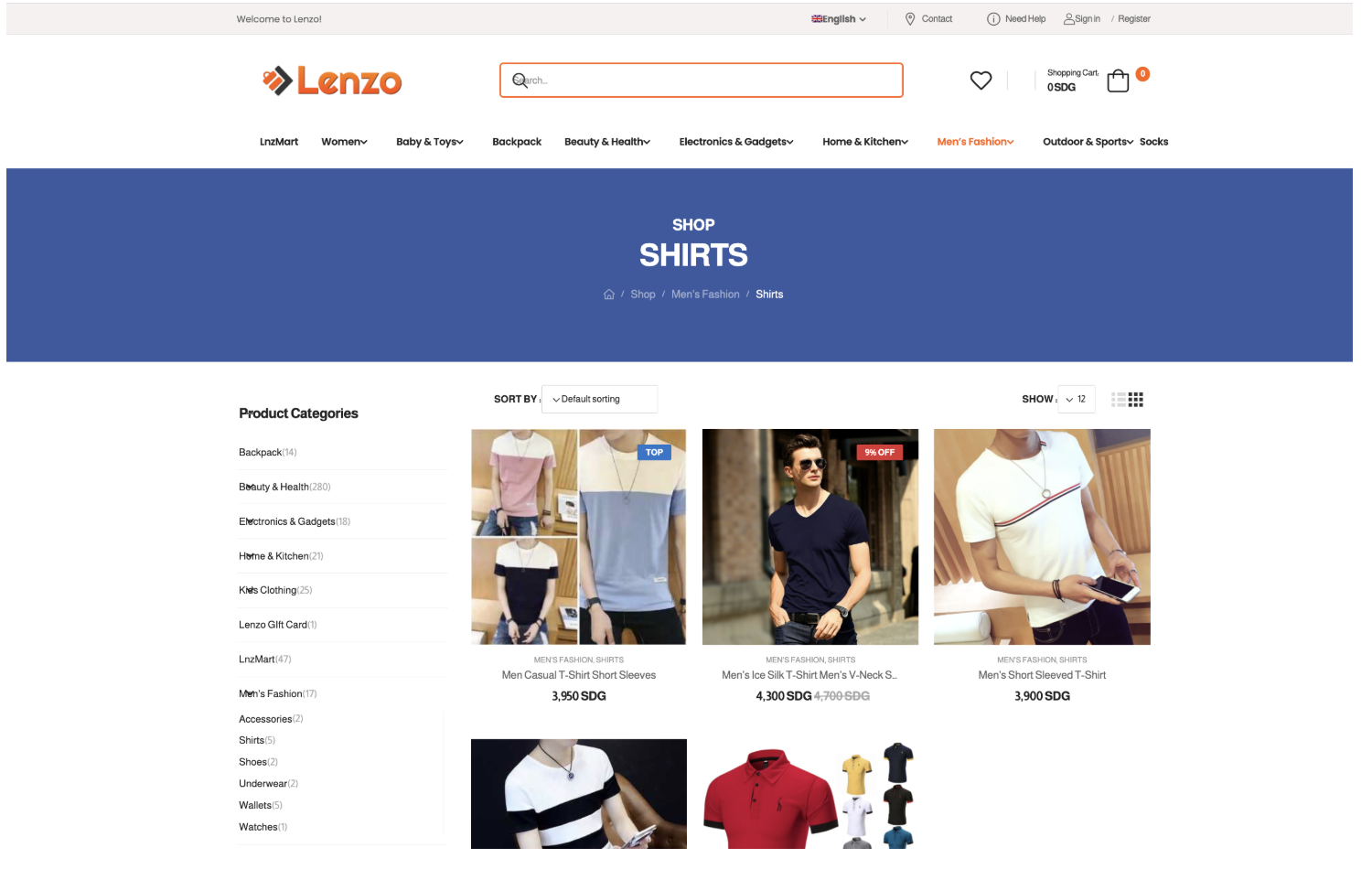 Lenzo E-Commerce Platform